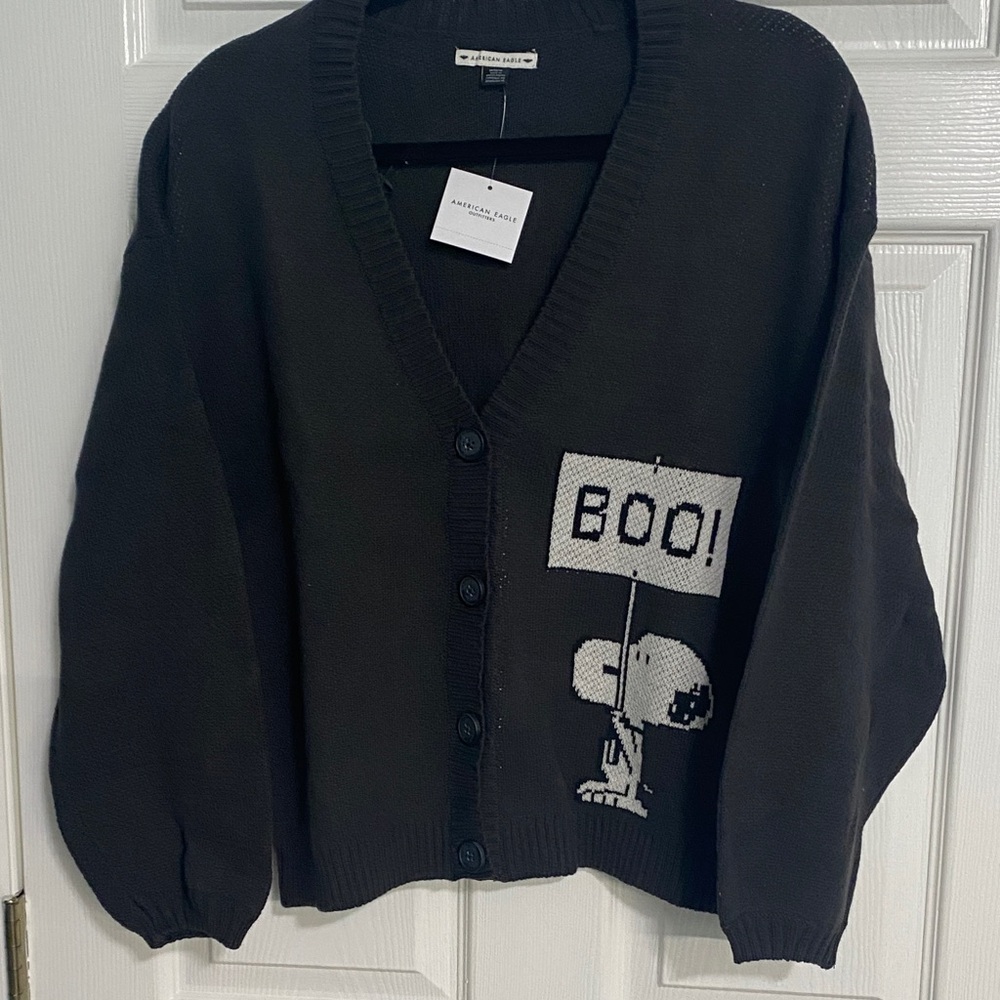 American Eagle charcoal, gray button front cardig… - image 3